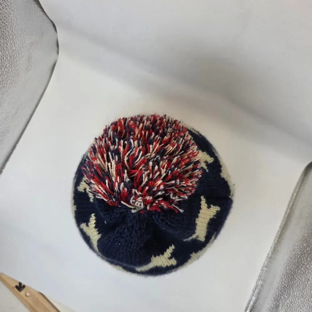 USA Flag Knit Beanie Hat Stars Stripes Pom Winter Acrylic Unbranded